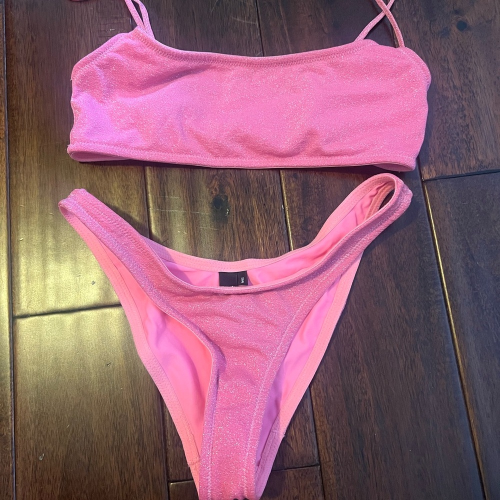 TRIANGL Pink Glitter Bikini Set